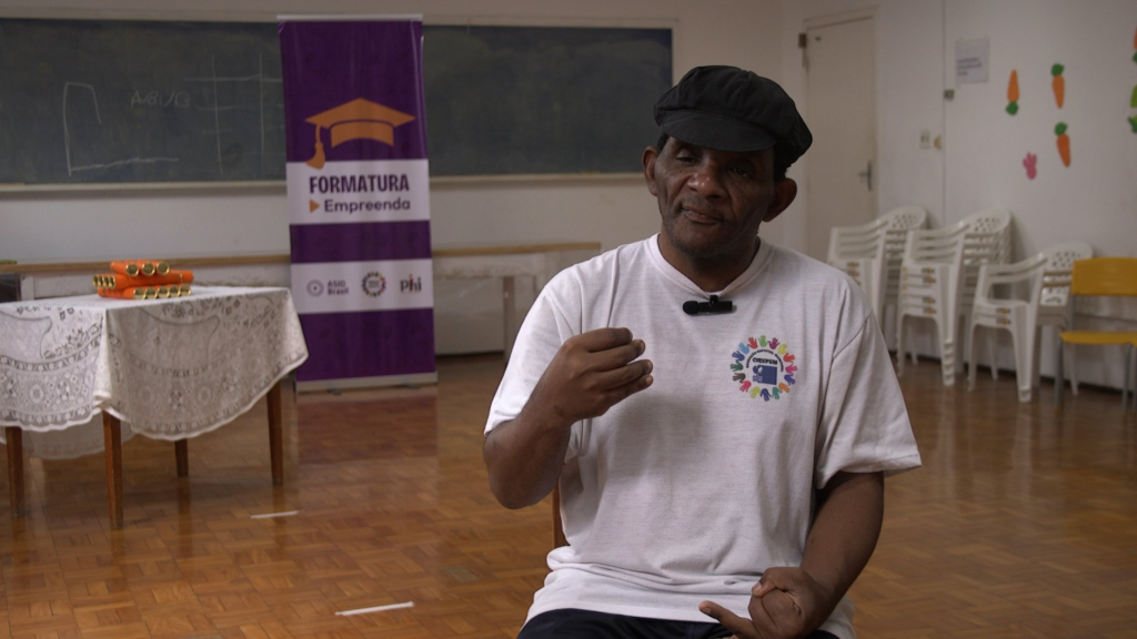 Momento do depoimento de Paulo Augusto, aluno do CIREPEM.